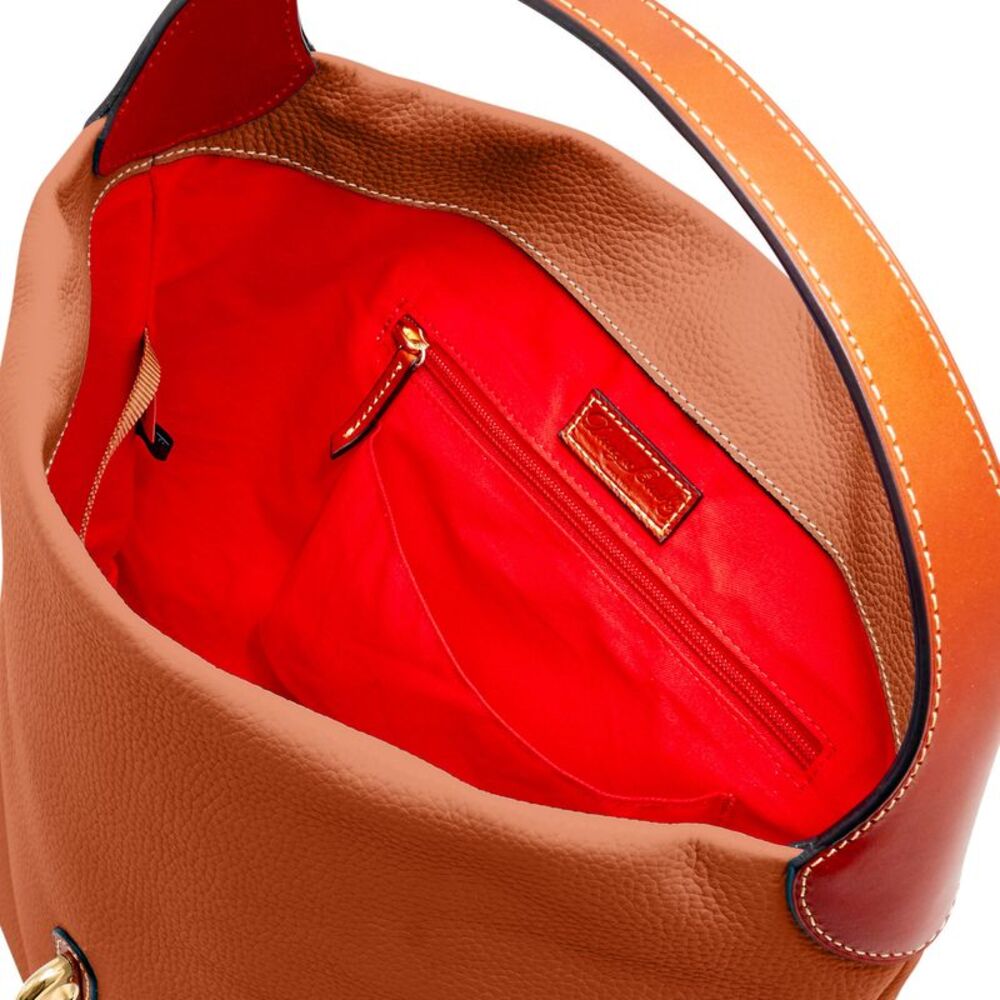 Dooney & Bourke Pebble Grain Logo Lock Shoulder Bag with Pouch - Caramel - Picture 3 of 4